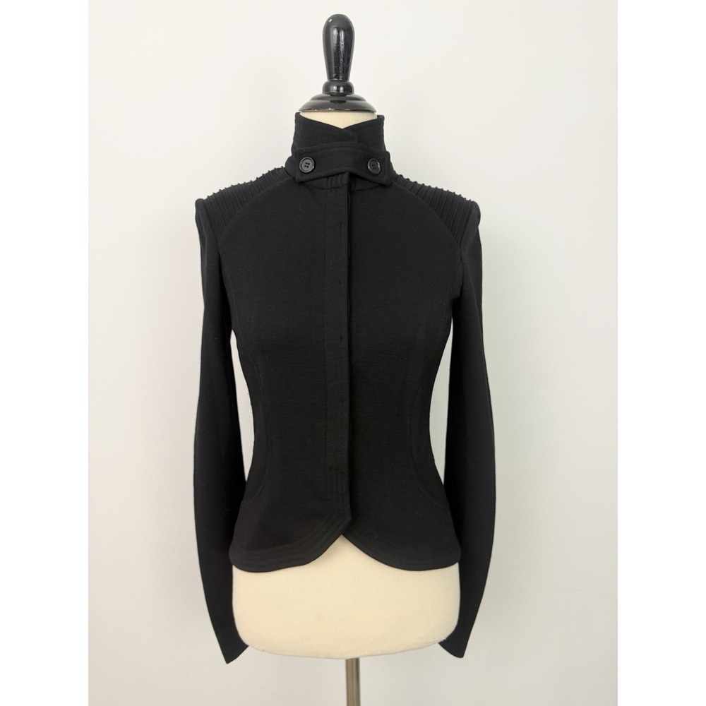 Diane von Furstenberg Black JACKET Blazer 6 Asymmetric Statement Military Moto